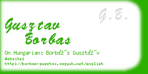 gusztav borbas business card